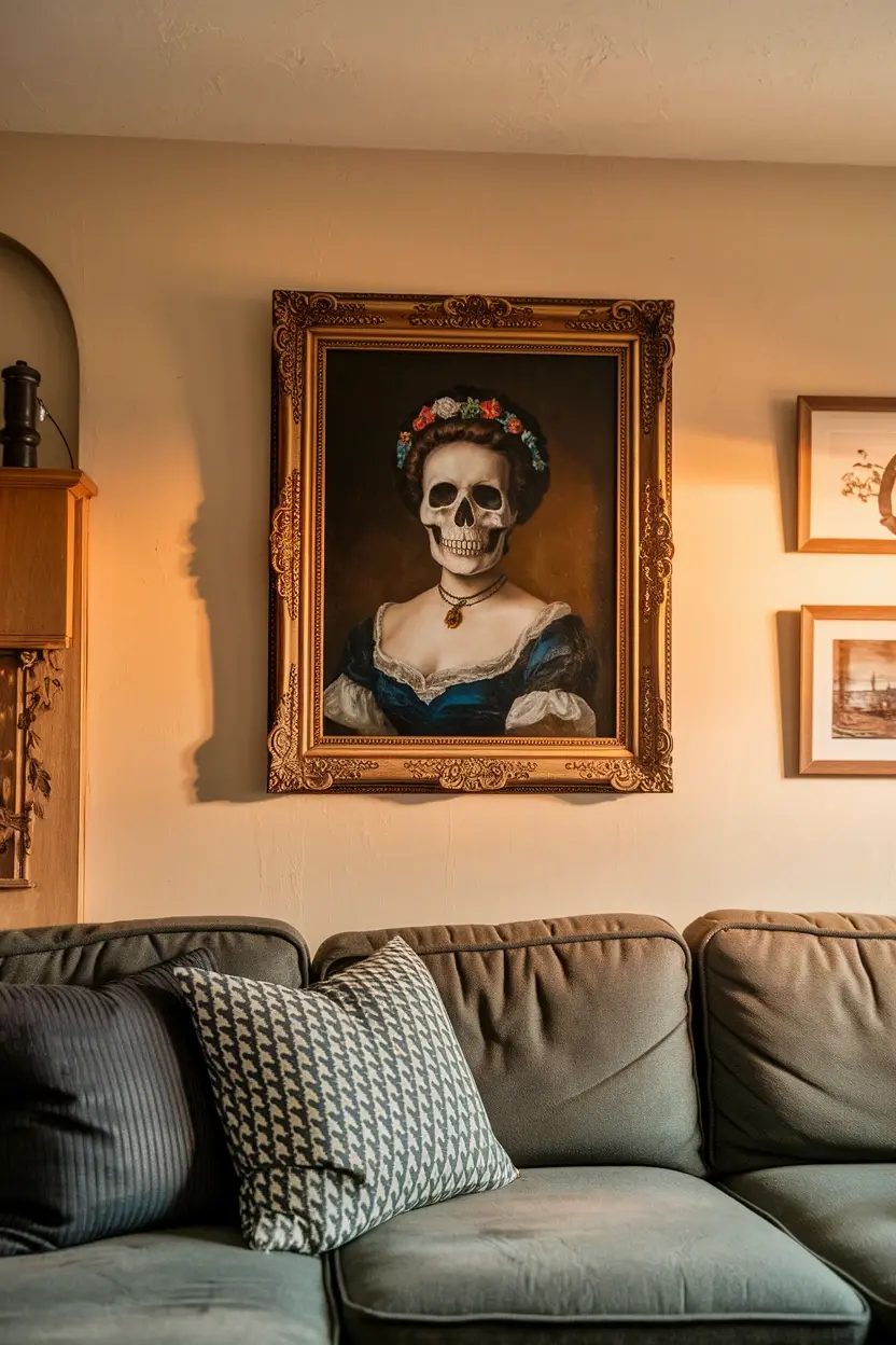 25 Unconventional Halloween Crafts for Adults 16 Altered Antique Portrait