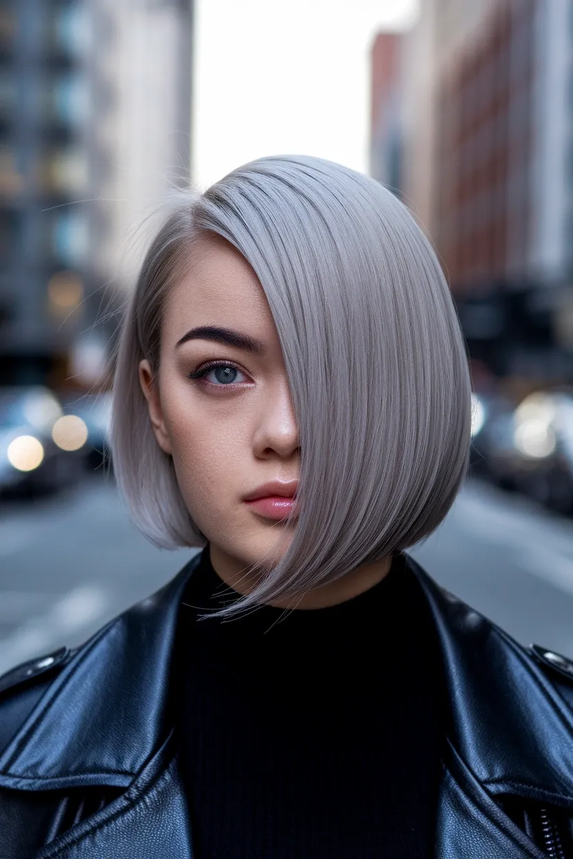 24 Best Haircuts for Women With Round Faces to Try 5 Angled Bob Haircut