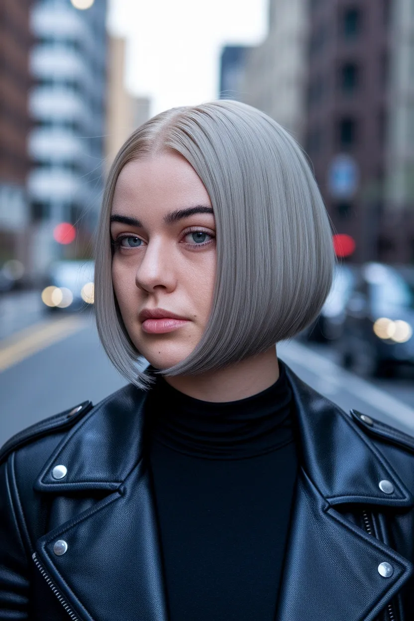 28 Short Haircuts for Women With Round Chubby Faces 2 Angled Short Bob