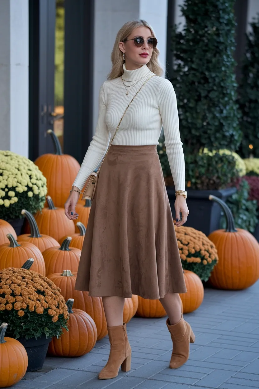 25 Pumpkin Patch Outfit Ideas 7 Ankle Booties And Midi Skirt
