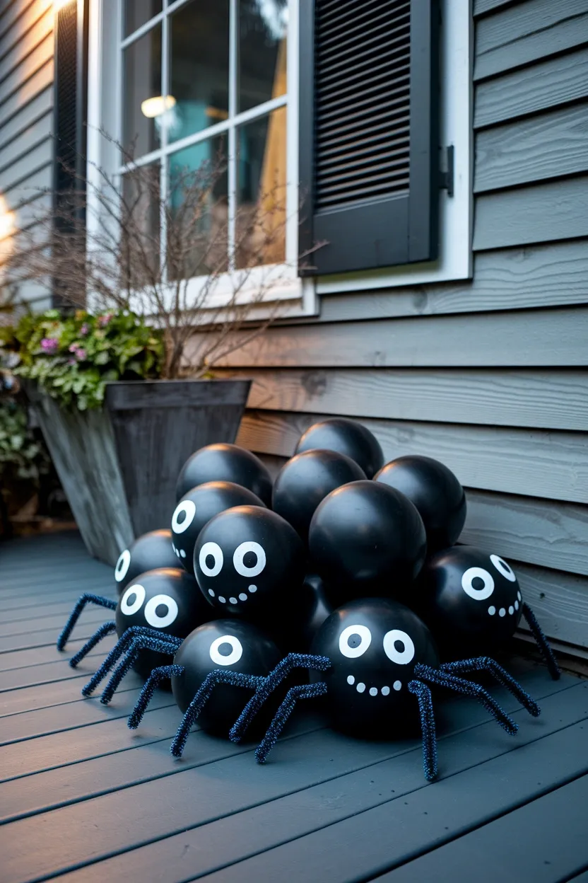 30 DIY Halloween Crafts That Pack More Punch Than Dracula’s Espresso 24 Balloon Spider Cluster