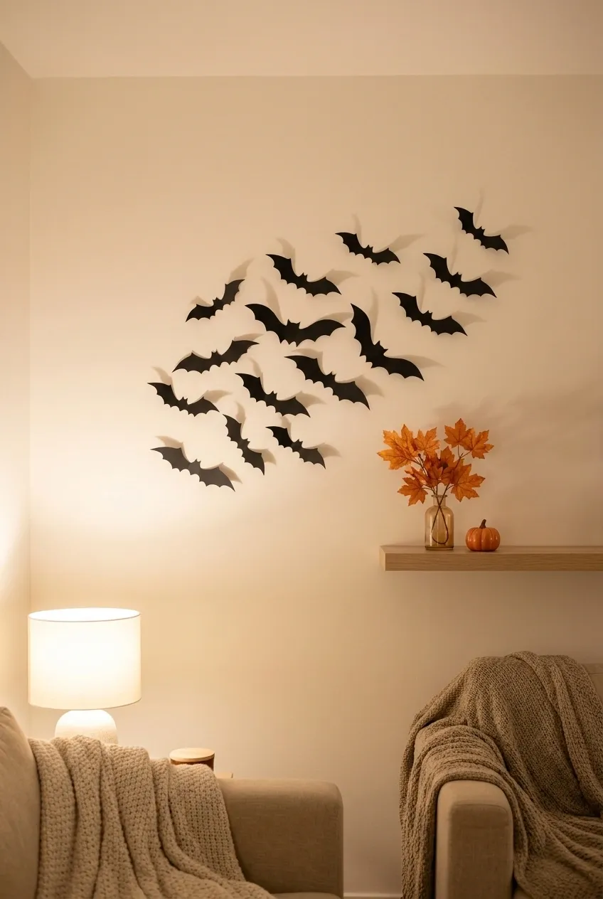25 Spooky Season Halloween Crafts 6 Bat Wall Decals