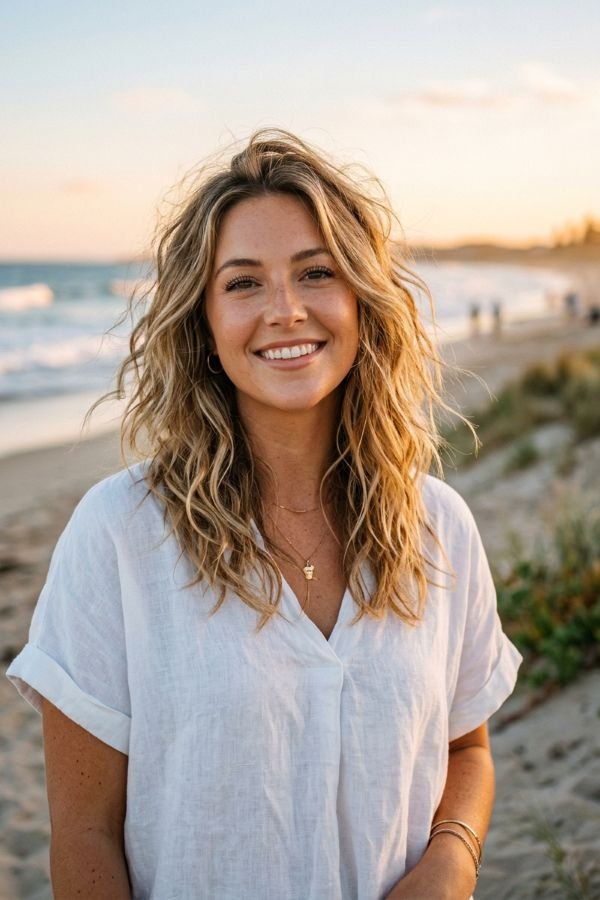 30 Trendy Medium Length Hairstyles You'll Love 26 Beachy Wave Shag