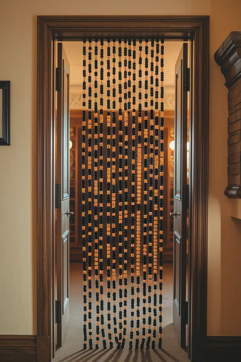 41 Halloween Crafts for Adults 27 Beaded Curtain Doorway