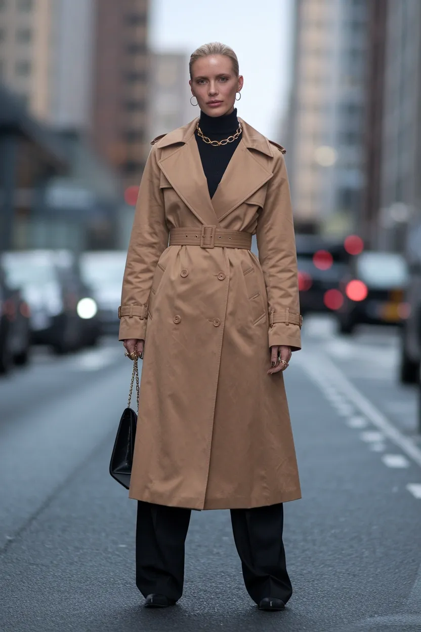 27 Stylish and Trendy Fall Outfit Ideas for 2026 20 Belted Trench Silhouette