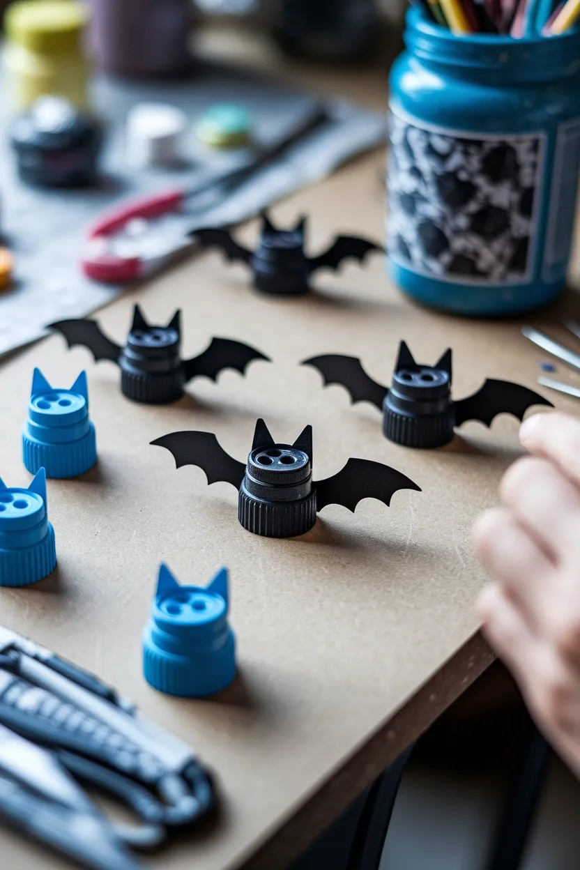 30 DIY Halloween Crafts That Pack More Punch Than Dracula’s Espresso 29 Bottle Cap Bat Magnets