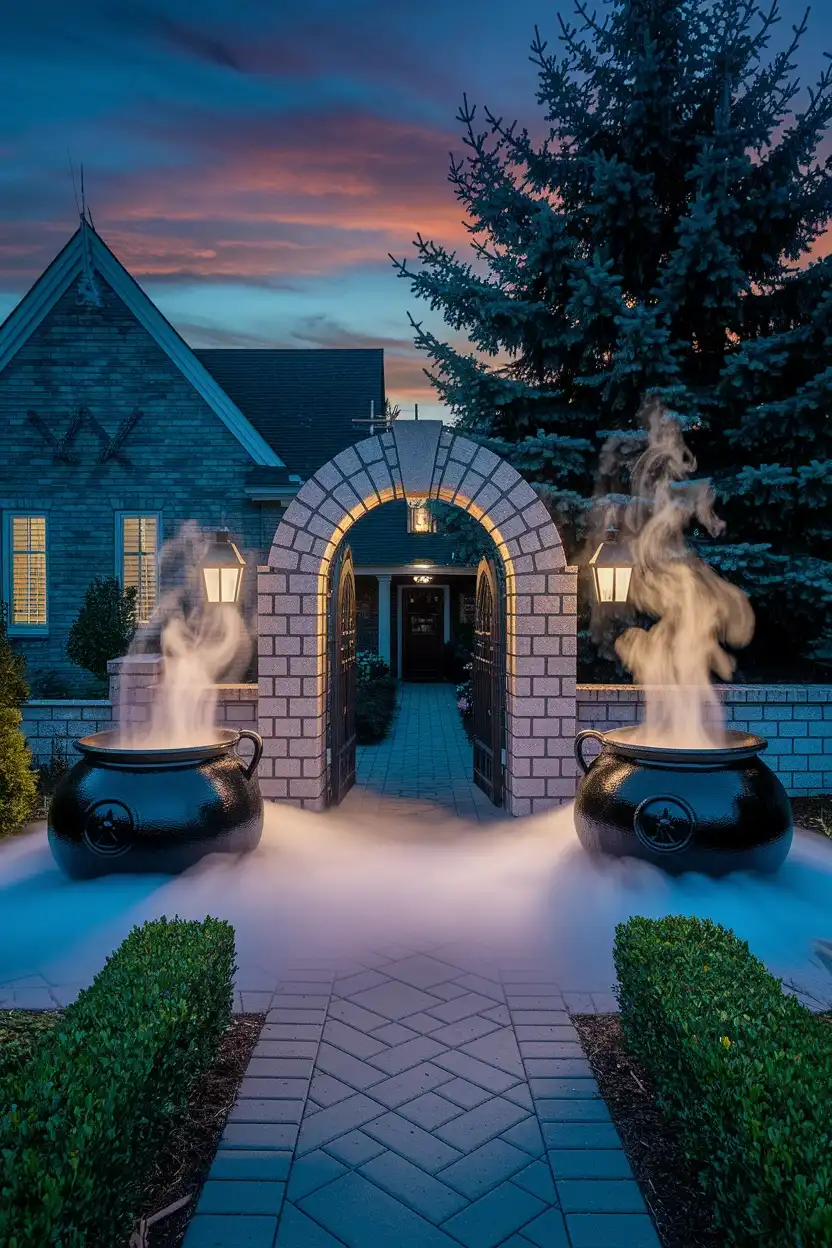 27 Wicked Halloween Archway Ideas 10 Bubbling Cauldron Gate