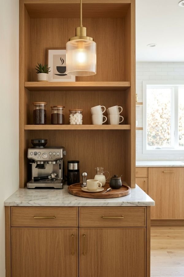25 Genius DIY Coffee Bar Ideas for Your Home 2 Built In Coffee Bar Nook