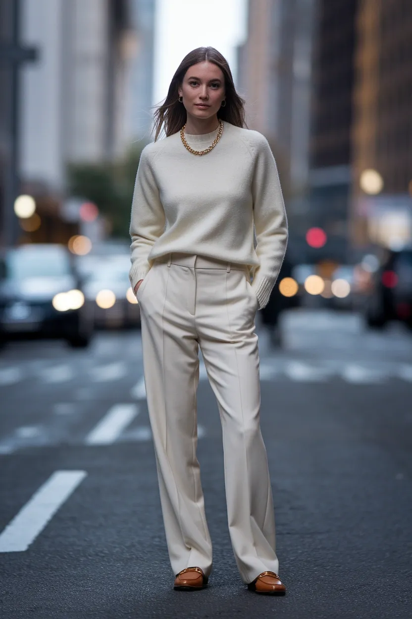 25 Fall Outfits 2026 for a Chic and Cozy Autumn Look 4 Cashmere Sweater Layer