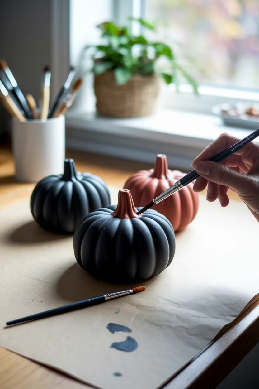 41 Halloween Crafts for Adults 5 Ceramic Pumpkin Painting
