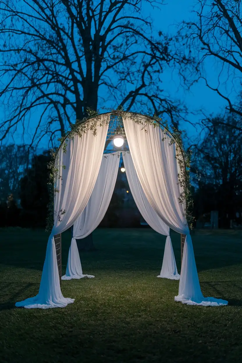27 Wicked Halloween Archway Ideas 5 Cheesecloth Draped Arch