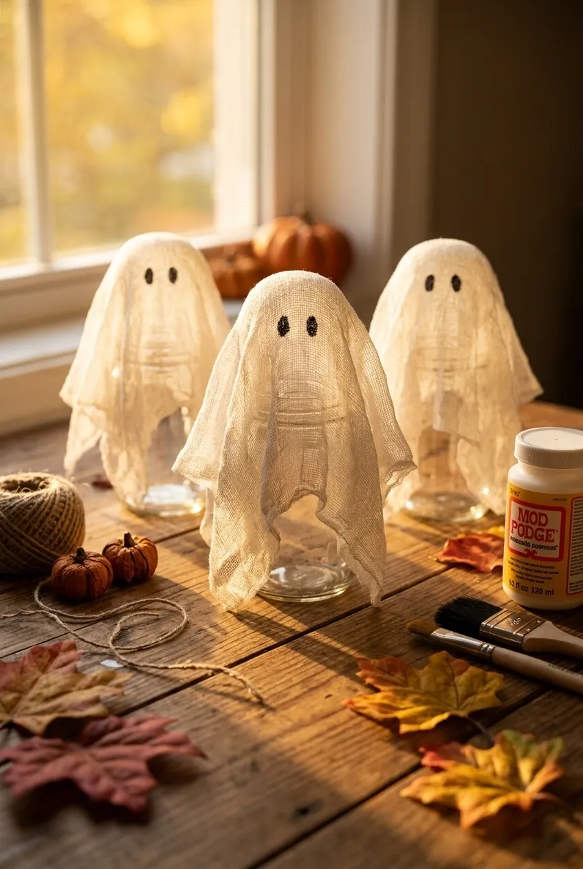 25 Spooky Season Halloween Crafts 2 Cheesecloth Ghost Craft
