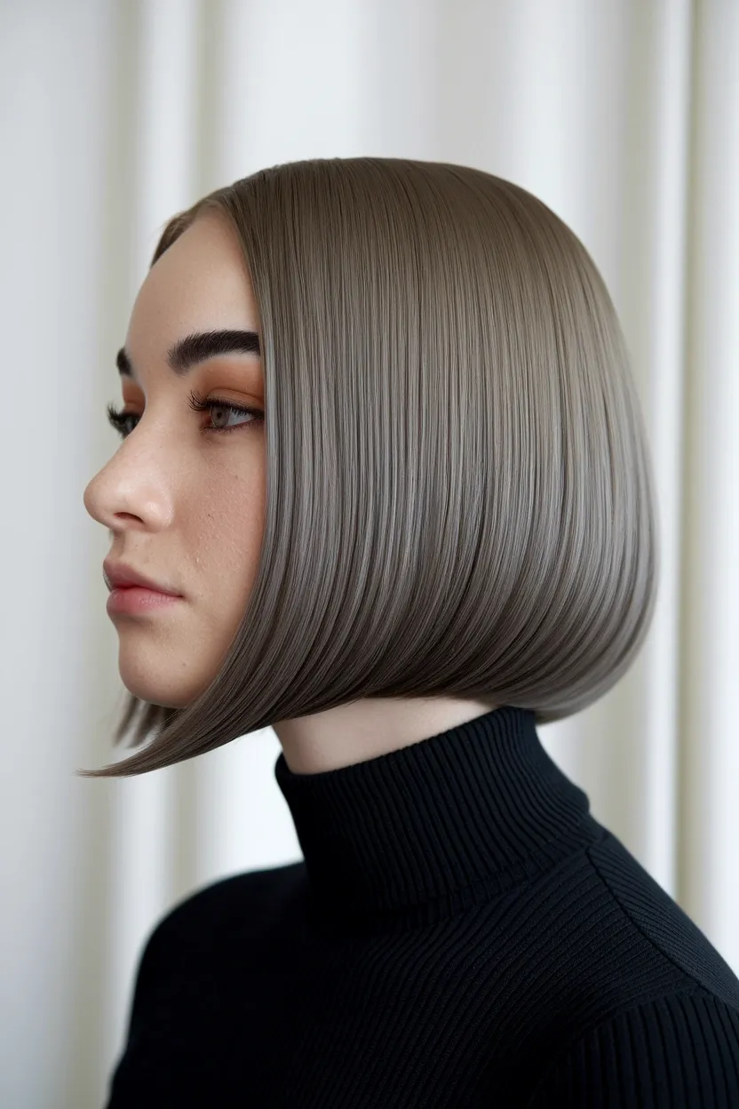 26 Flattering Haircuts for Women With Chubby Round Faces 18 Chin Length Bob 1