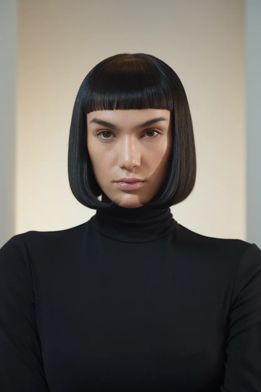 32 Gorgeous Hairstyles for Women Over 60 to Try 14 Chin Length Straight Bob