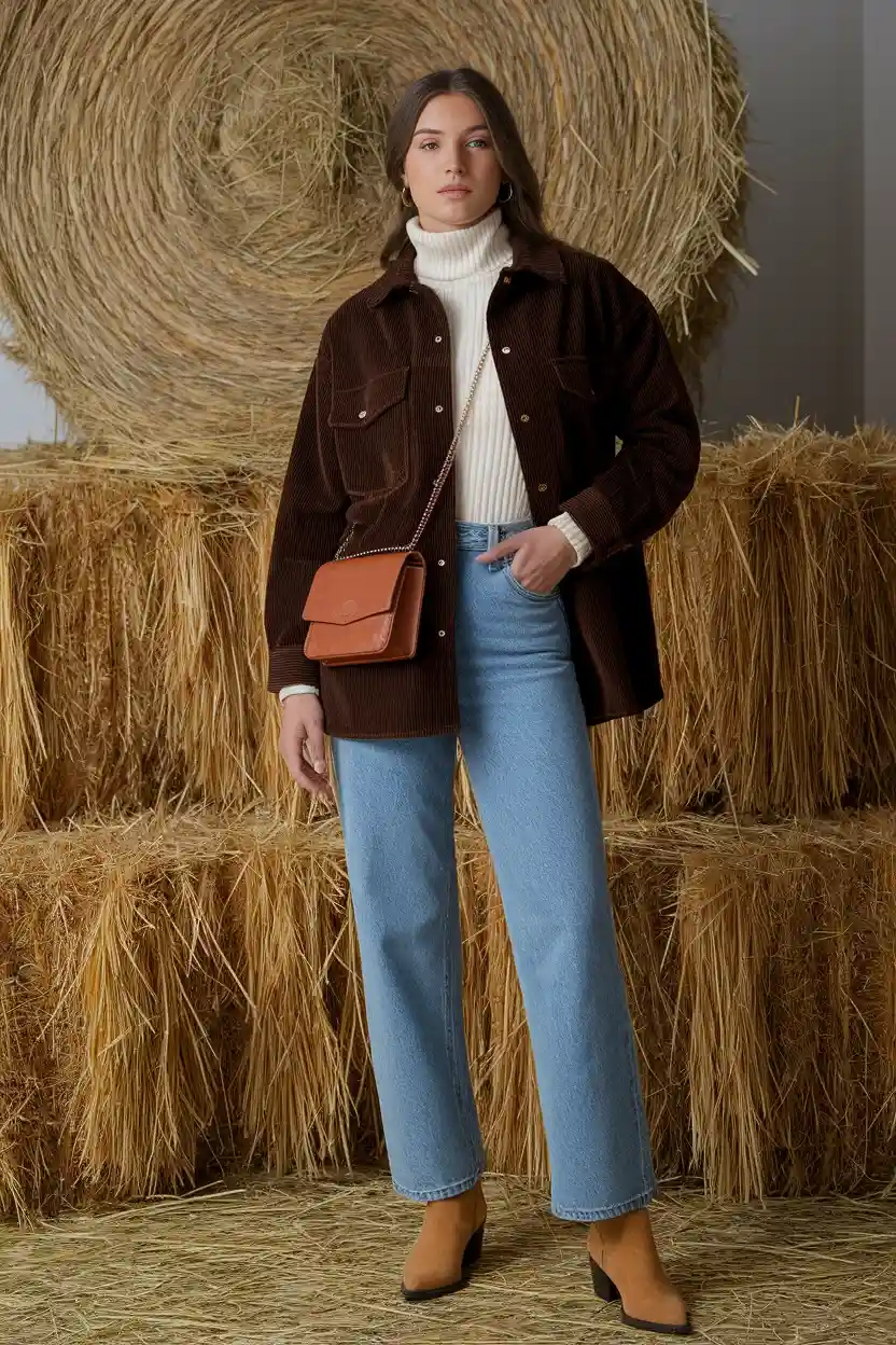 25 Pumpkin Patch Outfit Ideas 4 Chocolate Brown Corduroy Set
