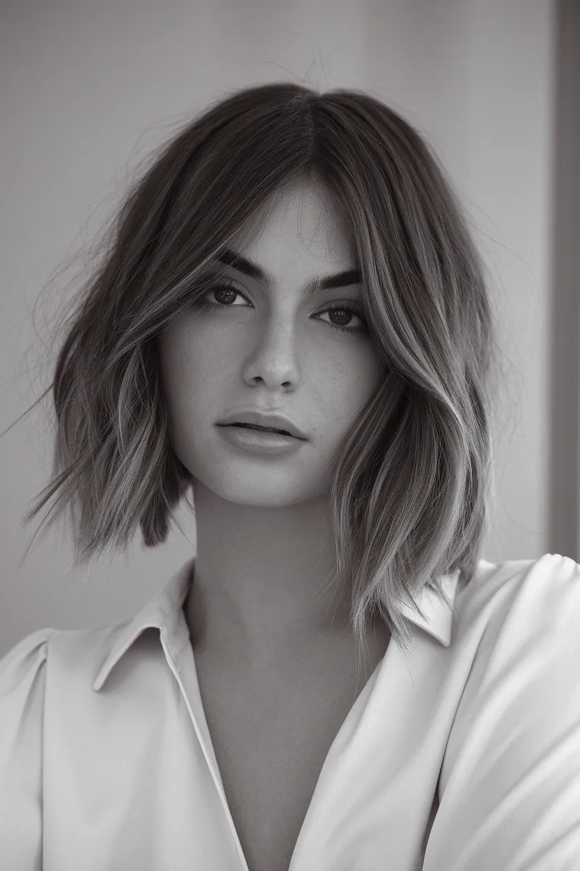 32 Gorgeous Hairstyles for Women Over 60 to Try 12 Choppy Collarbone Lob