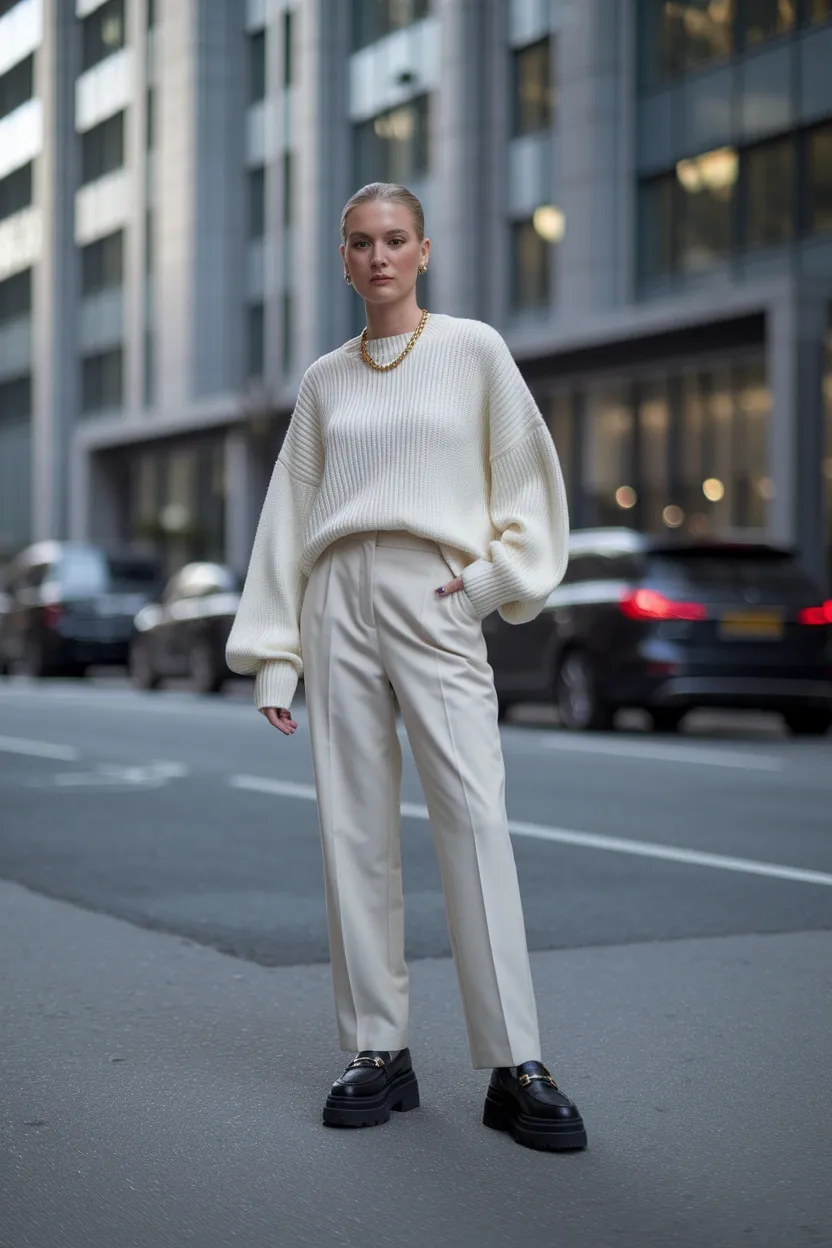 29 Stylish Fall Outfit Ideas for 2026 15 Chunky Loafer Statement Look