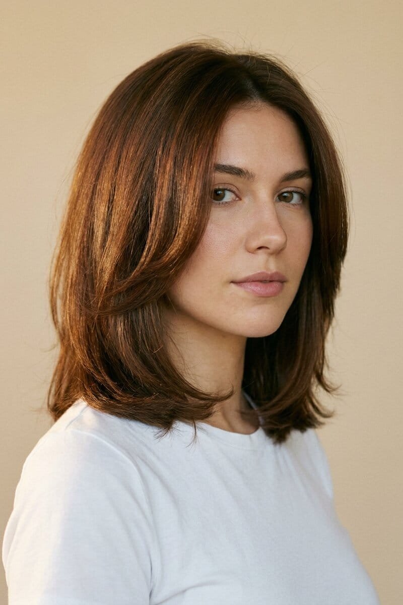25 Trendy Shoulder Length Hairstyles to Try 2 Classic Layered Lob