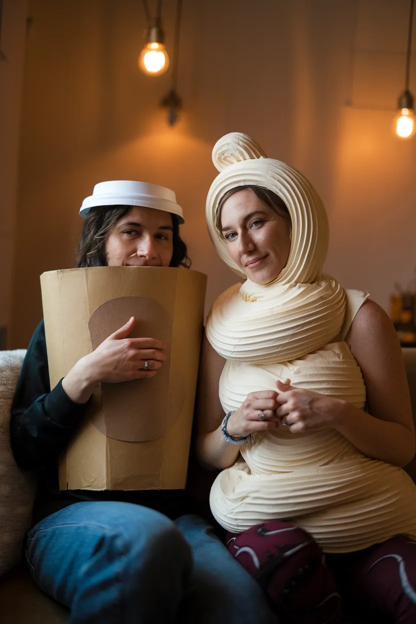 25 Unique Couple Halloween Costume Ideas 24 Coffee Cup Swirl