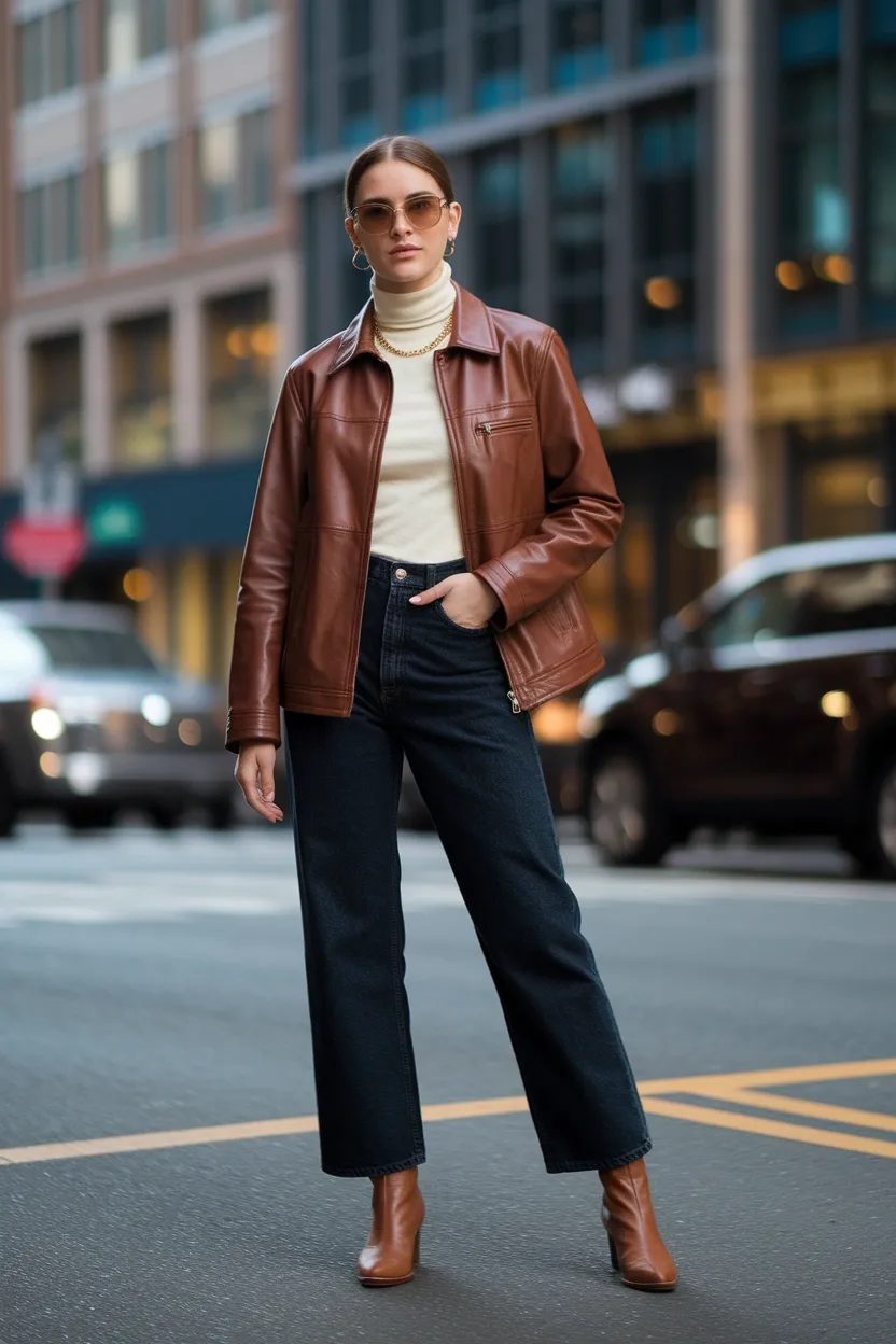 27 Stylish and Trendy Fall Outfit Ideas for 2026 2 Cognac Leather Layer