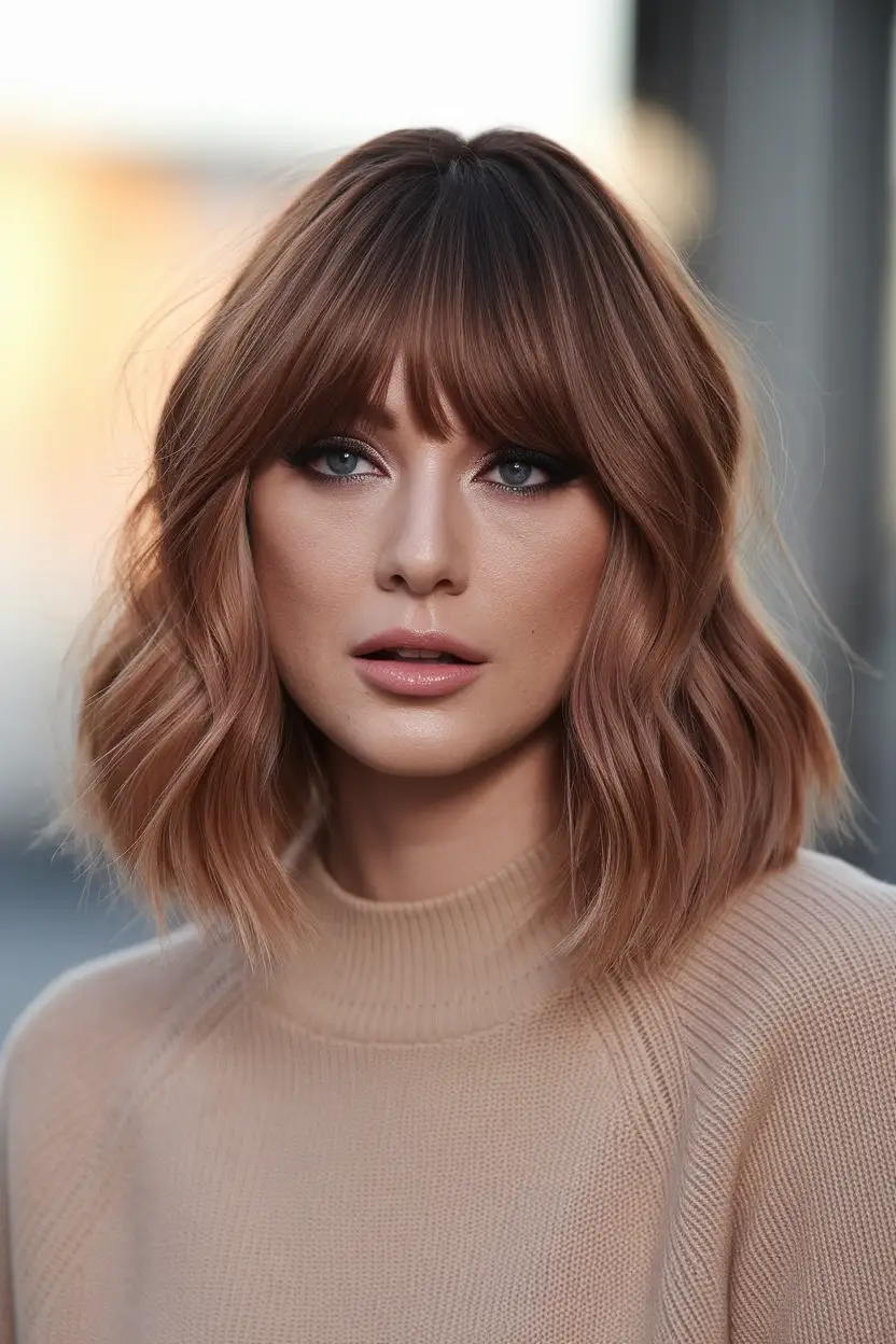 24 Flattering Fall Haircuts for Chubby Faces in 2026 2 Collarbone Curtain Bang Lob