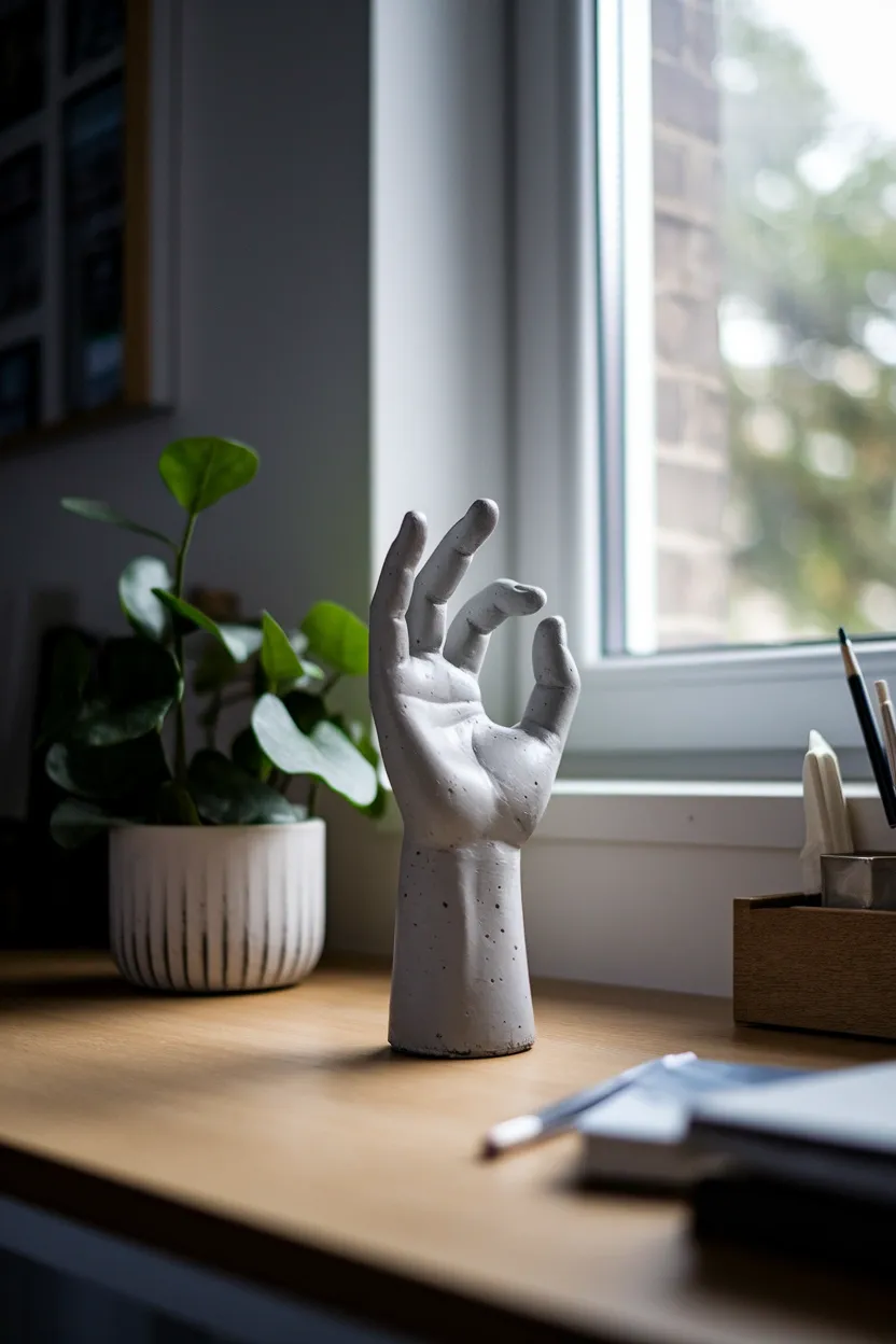 25 Unconventional Halloween Crafts for Adults 17 Concrete Hand Sculpture