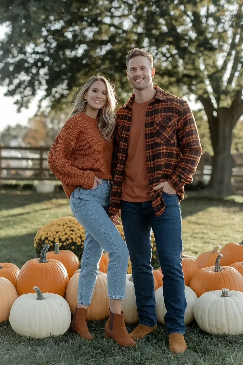27 Fall Pumpkin Patch Outfit Ideas 24 Couple Matching Fall Look