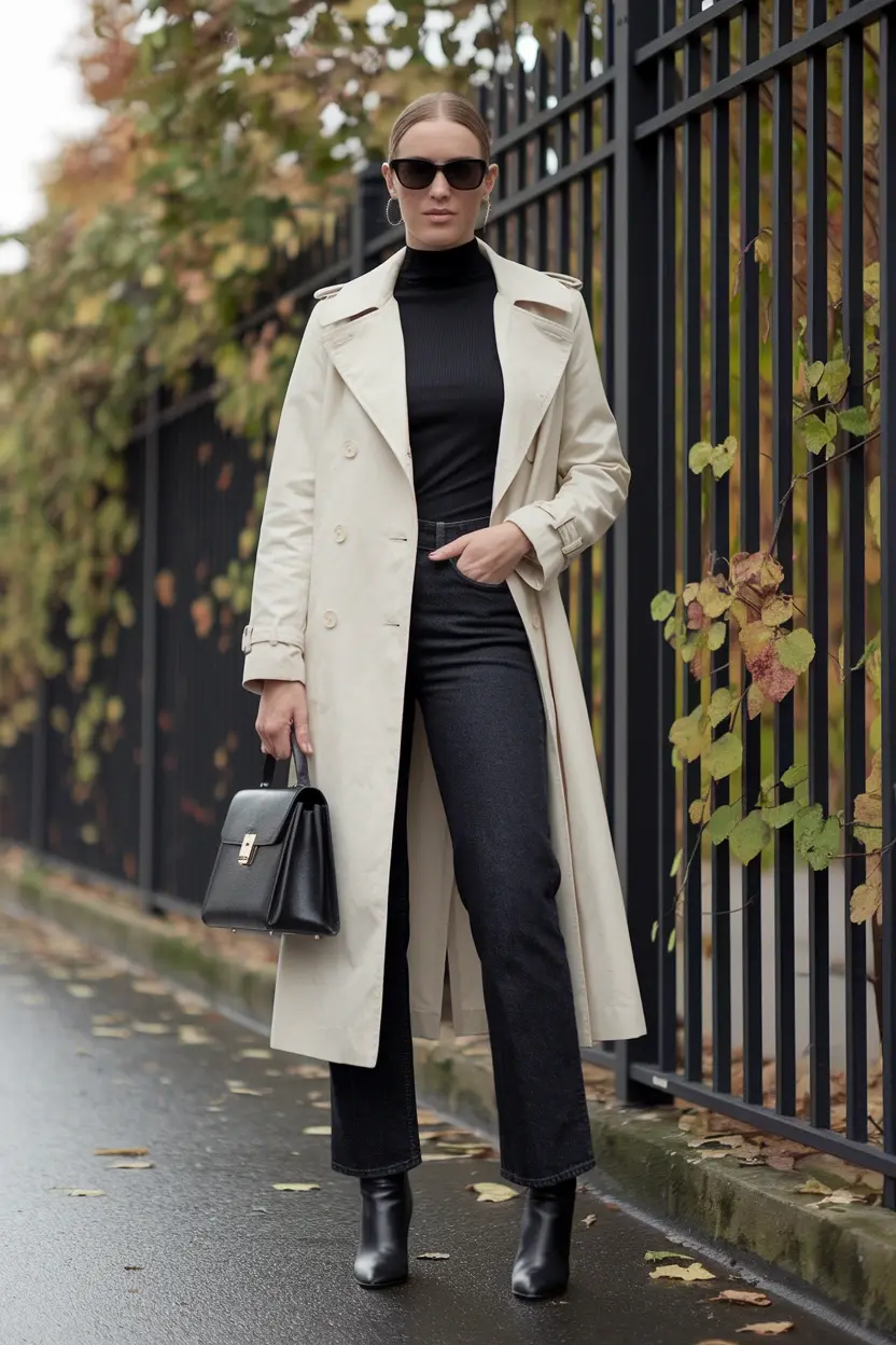 25 Pumpkin Patch Outfit Ideas 15 Cream Trench Coat Set