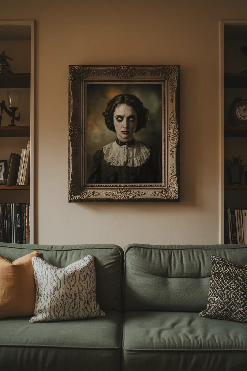 25 Unconventional Halloween Crafts for Adults 8 Creepy Antique Photo Frame