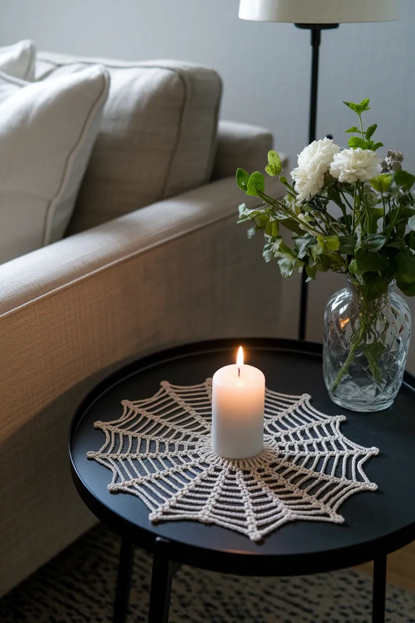 41 Halloween Crafts for Adults 34 Crochet Spiderweb Doily