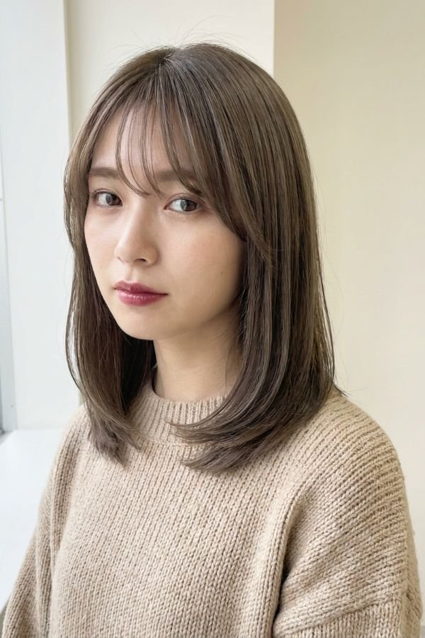 30 Trendy Medium Length Hairstyles You'll Love 4 Curtain Bang Lob