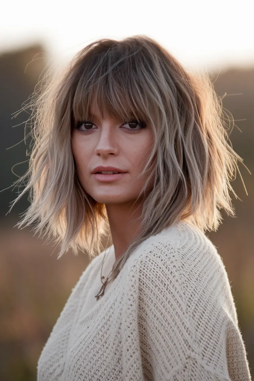 24 Flattering Fall Haircuts for Chubby Faces in 2026 5 Curtain Shag Cut