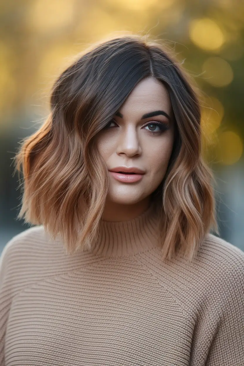 24 Flattering Fall Haircuts for Chubby Faces in 2026 10 Deep Side Part Lob