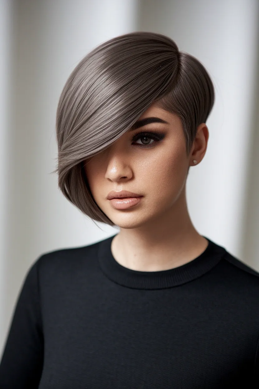 28 Short Haircuts for Women With Round Chubby Faces 27 Deep Side Part