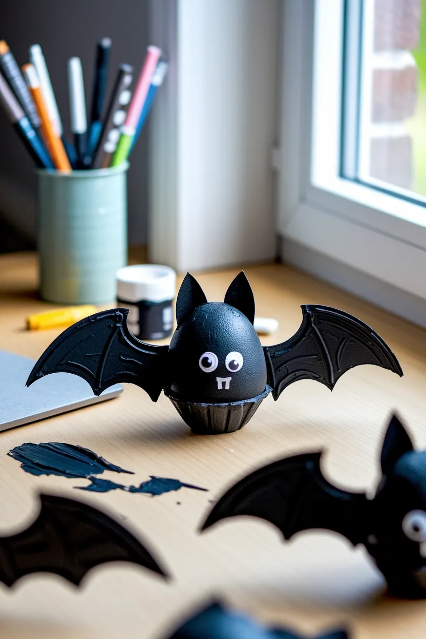 27 DIY Halloween Decorations You Can Make With Things You Already Own 4 Egg Carton Bat Wings