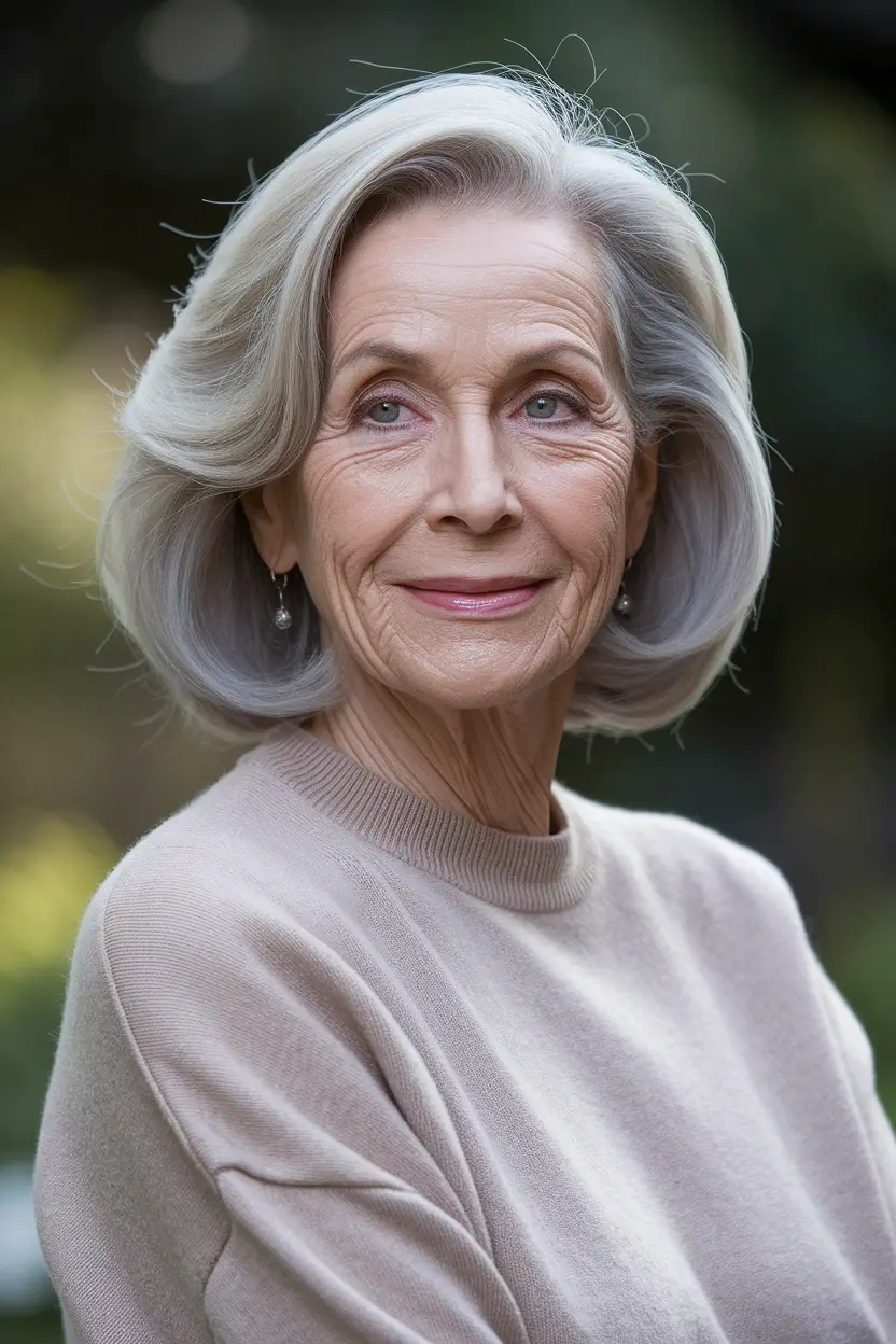 50 Gorgeous Hairstyles for Women Over 60 33 Elegant Grey Lob