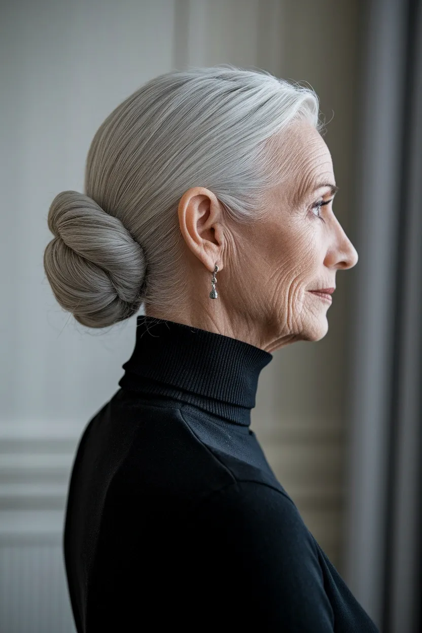 50 Gorgeous Hairstyles for Women Over 60 13 Elegant Low Updo