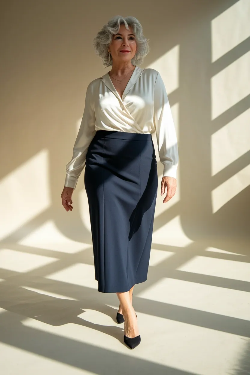 25 Unique Fashion Tips for Woman Who Wants to Look Chic 23 Elongating Column Skirt