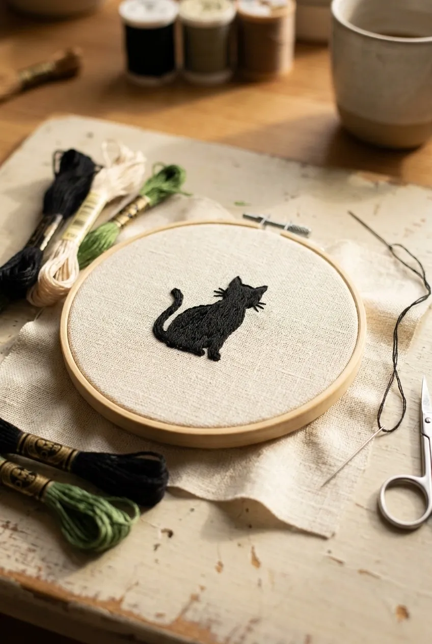 25 Spooky Season Halloween Crafts 16 Embroidery Hoop Art