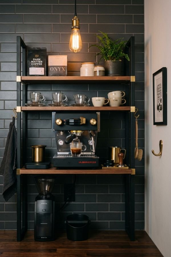 25 Genius DIY Coffee Bar Ideas for Your Home 10 Espresso Bar Display Wall