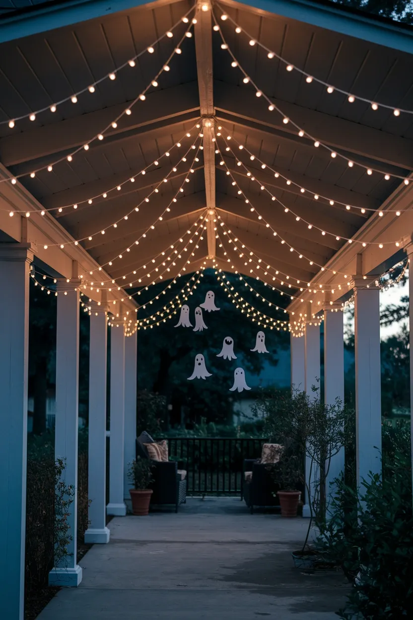 27 Whimsical Halloween Decor Ideas for a Fun Spooky Season 11 Fairy Light Canopy