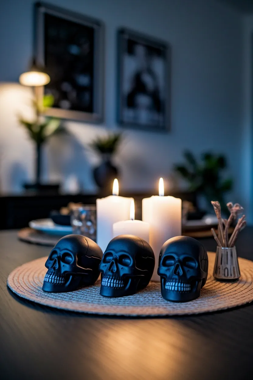 23 Cheap Dollar Store Halloween Decorations 15 Fake Candle Skull Trio