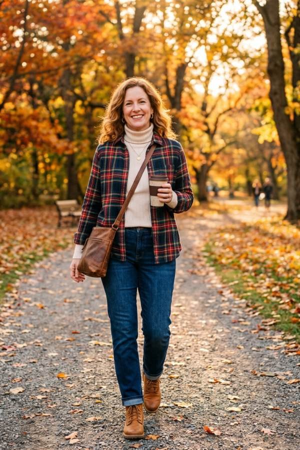 25 Stylish Outfits for Women Over 40 21 Fall Layered Look