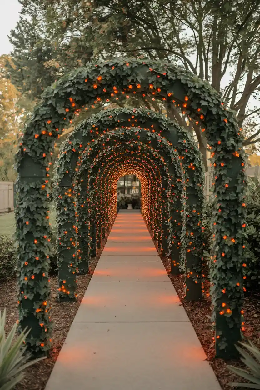 27 Wicked Halloween Archway Ideas 24 Faux Vine Tunnel