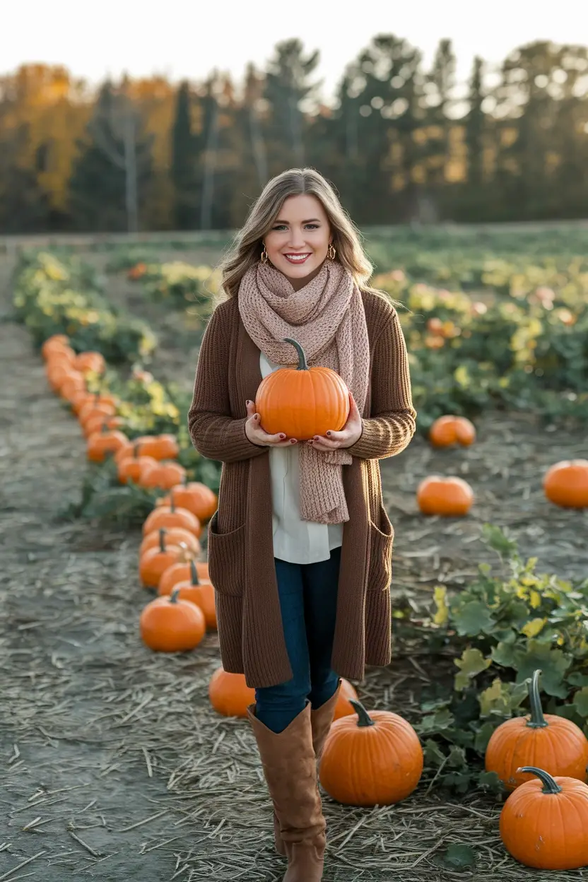 27 Fall Pumpkin Patch Outfit Ideas 28 Final Cozy Layer Touch