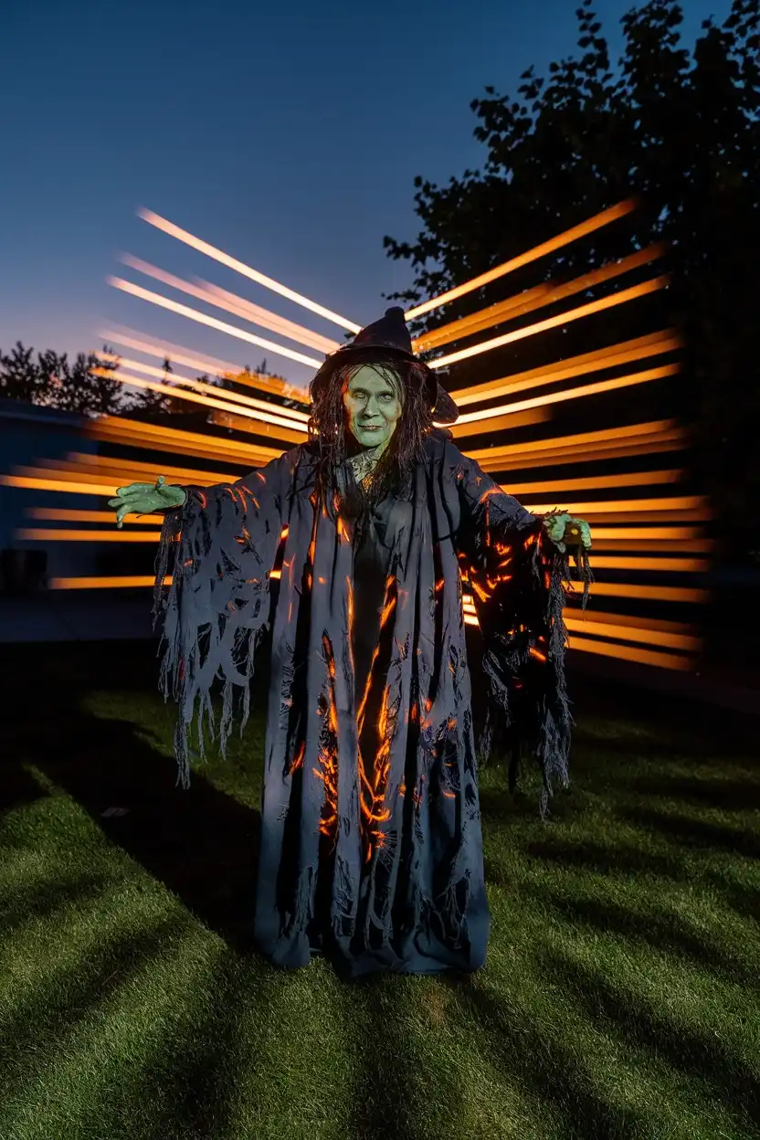 27 Light-Up Halloween Witch Decorations to Make Your Home Spooky 22 Flashing Strobe Witch Prop