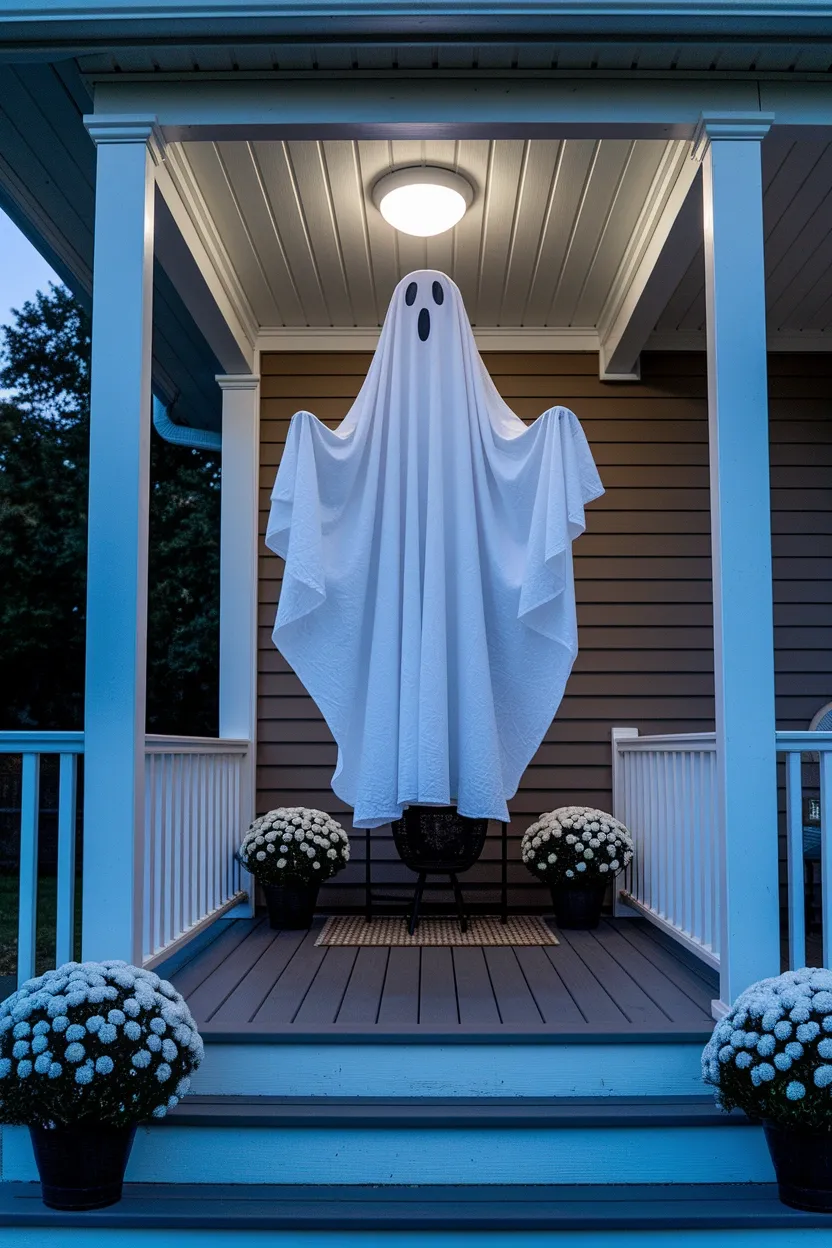 23 Cheap Dollar Store Halloween Decorations 18 Floating Pillowcase Ghost