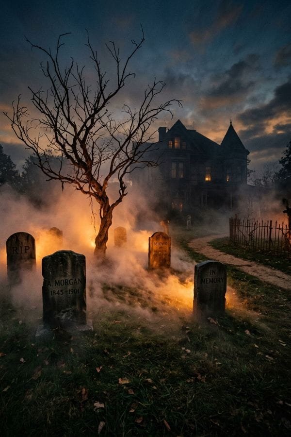 27 Front Yard Halloween Decorations 14 Fog Machine Display
