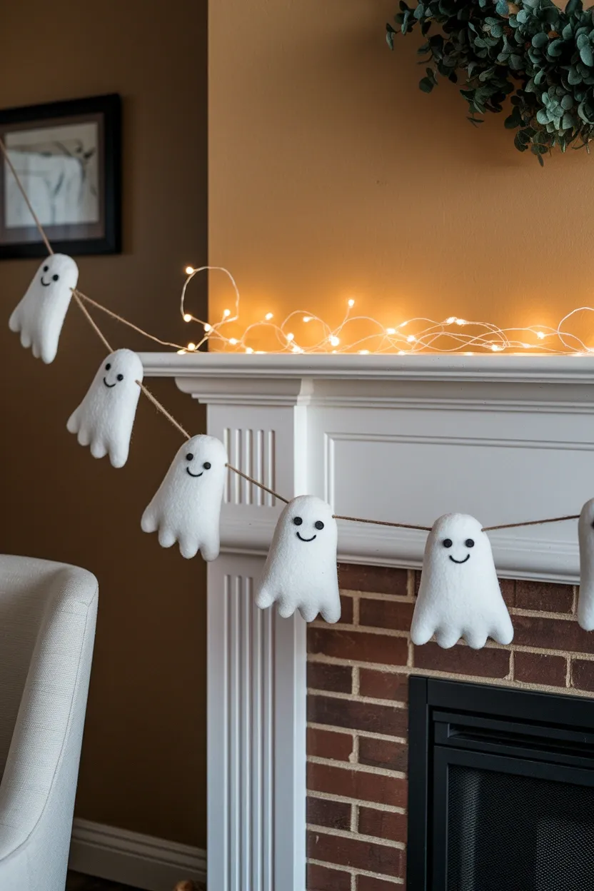 27 Whimsical Halloween Decor Ideas for a Fun Spooky Season 3 Friendly Ghost Garland