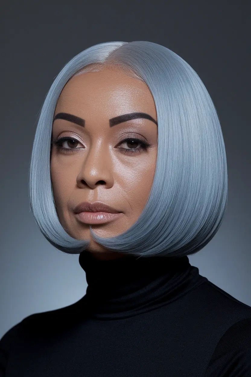 50 Gorgeous Hairstyles for Women Over 60 17 Futuristic Silver Bob